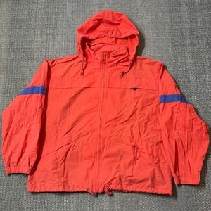 Vintage‎ 90s GAP Sailing Jacket Full Zip Hooded Coral Medium Outdoor Nautical